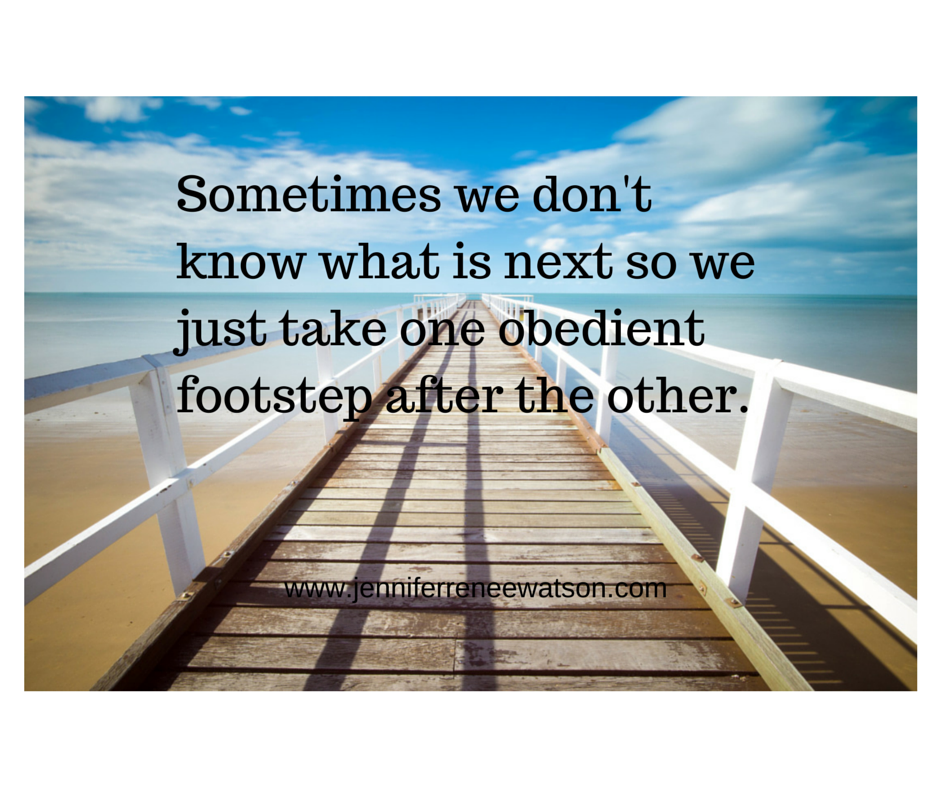 Sometimes we don't know what is next so
